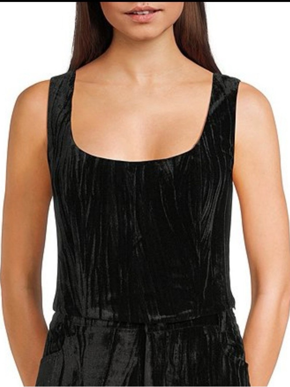 C&V Chelsea & Violet Crushed Velvet Corset Top PTP 18”